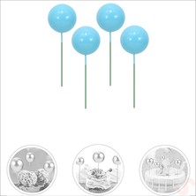 Süsle Bebek ve Parti Çubuklu Süsleme Topu, 4cm x 4 Adet - Mavi