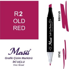 Masis Twin Çift Uçlu Marker Kalemi 2 Old Red