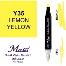 Masis Twin Çift Uçlu Marker Kalemi 35 Lemon Yellow