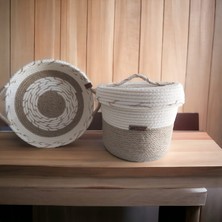 Home Decors By Özlem 2'li Hasır Sepet Takımı Dekorasyon Saklama Kutusu Hediyelik Organizer Havlu Sepeti El Yapımı Jüt