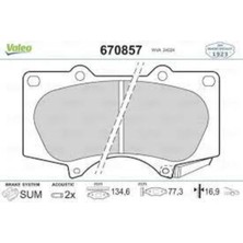 Valeo Dısk Fren Balata On Mıtsubıshı Pajero 06>/toyota Hılux 06>/land Cruıser 02>