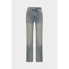 AÇELYAOKCU High Waist Kar Yıkama Flare Likralı Kadın Jean Pantolon