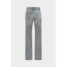 AÇELYAOKCU High Waist Kar Yıkama Flare Likralı Kadın Jean Pantolon
