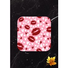 Eylül Design Dudak Baskılı Özel Tasarım Baskılı Mdf Kare Bardak Altlığı