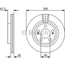 Bosch Fren Dıskı On 300MM Hyundaı I30 1.6 2.0 I30 Cw 1.4 1.6 2.0 2007=> Kıa Ceed 2012=>