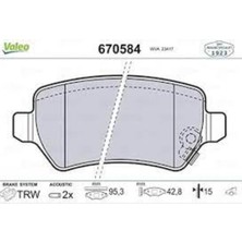 Valeo Dısk Fren Balata Arka Opel Astra G/astra H/merıva A/merıva B/zafıra A/zafıra B/combo/kıa Ceed/venga