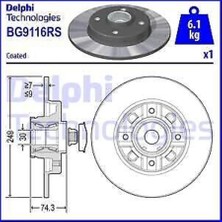 Delphi Fren Dıskı Arka (4d 249MM) Rulmanlı 308 07-