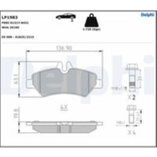 Delphi Fren Balatası Arka (136MM) Sprınter Crafter 06 - (Kısa Kasa)