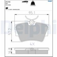 Delphi Fren Balatası Arka (95MM) T4 97- Vovaro 01-