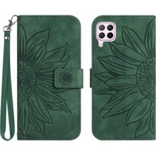BDT Boutique Huawei P40 Lite Kabartmalı Ayçiçeği Lüks Pu Deri Flip Cüzdan (Yurt Dışından)
