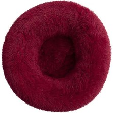 Shanhua Shop Şarap Kırmızısı Stili 30CM Uzun Peluş Köpek Yastık Yatak Pet Kanepe Süper Yumuşak Kabarık Rahat Mat Kedi Köpek Evi Için Yatak Yuvarlak Kedi Kış Sıcak Yatak Pet Yataklar (Yurt Dışından)