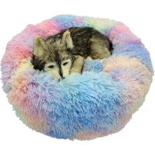 Shanhua Shop Gül Tarzı 40CM Sakinleştirici Köpek Yatağı Kanepe Yuvarlak Peluş Mat Köpekler Için Büyük Büyük Labradors Kedi Evi Donut Yatak Köpek Için Dcpet Evcil Hayvan Ürünleri (Yurt Dışından)