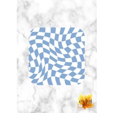 Eylül Design Dama Desen Baskılı Özel Tasarım Baskılı Mdf Kare Bardak Altlığı