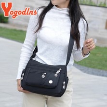 Qiuming Shop Style1 Gül Kırmızı Stili Yogodlns Moda Kadın Omuz Askılı Çanta Su Geçirmez Naylon Oxford Crossbody Çanta Çanta Büyük Kapasiteli Seyahat Çantaları Çanta (Yurt Dışından)