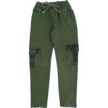 Bebelop Erkek Çocuk Boru Paça Cepli Kamuflaj Desenli Bağcıklı Pantolon