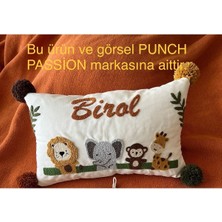 Punch Passion Bebek Dekoratif Kırlent/isimli Bebek Takı Yastığı Dekoratif Yastık Kılıfı Punch Nakışlı