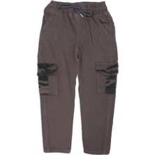 Bebelop Erkek Çocuk Boru Paça Cepli Kamuflaj Desenli Bağcıklı Pantolon