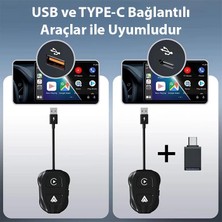 Polham Apple Iphone ve Android Ile Uyumlu Kablosuz Carplay Adaptör Çeviricisi, Ultra Hızlı Carplay Çevirici