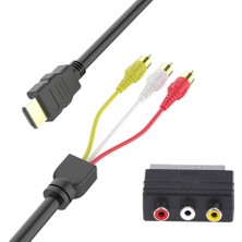 Yinstree 1.5 M 2 Adet/takım Rca Kablo HDMI Uyumlu Erkek 3rca Pvc 3 Rca Scart Adaptörü Tv Hdtv Için (Yurt Dışından)