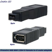 Yinstree Firewire Dönüştürücü 1394 Bilgisayar Aksesuarı 9 Ila 6 Pin B Adaptörü 400 800 Iletim Bağlantısı Kararlı Yedek Mini Harici (Yurt Dışından)