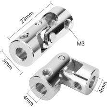 Yinstree 4 Paket 4mm Ila 4mm Çelik Üniversal Bağlantı Dönebilen Model Dıy Motor (Yurt Dışından)