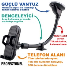 Platoon Profesyonel, Ayarlanabilir ve Vantuzlu, Extra Güçlü Telefon Tutucu