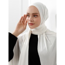 Schaless Likralı Penye Viskon Şal 70x180cm - Ekru