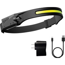 Pakuhit Cob LED Far Sensörü Far, Dahili 1200 Mah El Feneri ile USB Şarj Edilebilir Kafa Lambası Torch 5 Aydınlatma Modu Çalışma Işığı (Yurt Dışından)
