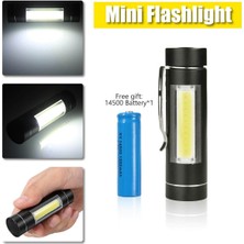 Pakuhit Zoom 10000 Lm Q5 + Cob LED Mini El Feneri 14500 4 Modlu Cep Feneri (Yurt Dışından)