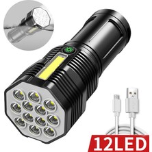 Pakuhit Taşınabilir LED El Feneri Dahili Pil USB Şarj Edilebilir Mini Yürüyüş Işık Ömrü Su Geçirmez Çalışma Lambası Yürüyüş, Kamp, Arama, Avcılık Için Su Geçirmez Projektör (Yurt Dışından)