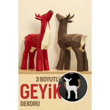 Leathiqu Geyik Dekor 3 Boyutlu Etkinlik Kiti Hayvan Heykeli Karton Beyaz Renk 55X38X16CM Ölçüleri