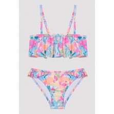Penti Kız Çocuk Flamingo Beach Bandeau Çok Renkli Bikini Takımı