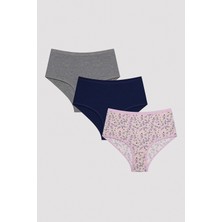 Penti Retro Rose Yüksek Bel Çok Renkli 3lü Slip külot