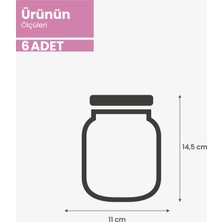 Palpak Mini Boy Gümüş Metal Kapaklı Kavanoz Görünümlü Saklama Poşeti-6 ADET-200 ml
