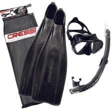 Cressi Pro Star Palet Maske Şnorkel Seti Black-No:45-46