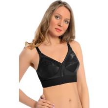 Pileli Store Siyah Mideli Toparlayıcı Sütyen - 504