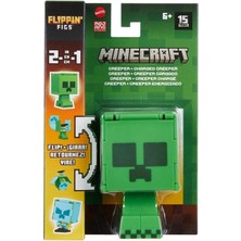 Mattel Minecraft Flippin' Figs 2 In 1 - Creeper And Charged Creeper(Creeper ve Değişen Creeper)