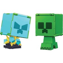 Mattel Minecraft Flippin' Figs 2 In 1 - Creeper And Charged Creeper(Creeper ve Değişen Creeper)