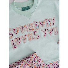 Jo&Juke Mint Yeşili Sloganlı Sweatshirt