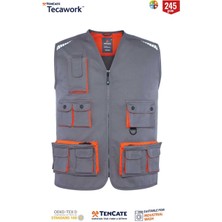 Myform Yelek Camper Gri/turuncu  09139 Beden 3xl