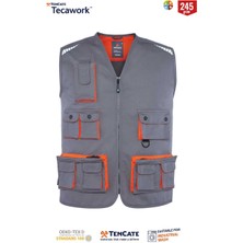 Myform Yelek Camper Gri/turuncu  09139 Beden L