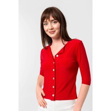 Laranor Düğmeli Mini Hırka 44 - Kırmızı