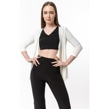 Laranor Arkası Volanlı Hırka 42 - Ecru