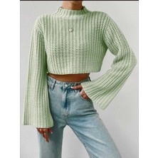 Bracha Crop Model Ispanyol Truvakar Kol Triko Kazak