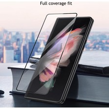 Coolacs Samsung Galaxy Z Fold 5 5g ile Uyumlu Kavisli Ekranı Tam Kaplayan Kırılmaz Cam Ekran Koruyucu