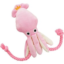 Longbangdian Shop B-26CM Tarzı Sevimli Kalamar Pet Kedi Köpek Oyuncak Ahtapot Bb Peluş Pet Köpek Halat Oyuncaklar Pembe Chew Squeak Oyuncaklar Köpekler Diş Temizleme Oyuncak (Yurt Dışından)