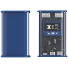 Sunix 12000 Mah 22.5W Dual USB LED Göstergeli Powerbank Mavi Pb-44