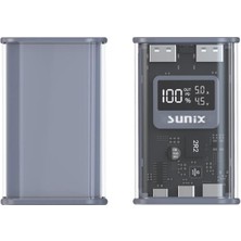 Sunix 12000 Mah 22.5W Dual USB LED Göstergeli Powerbank Gri Pb-44