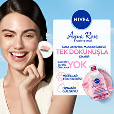 NIVEA Aqua Rose Organik Gül Suyu İçeren Çift Fazlı Makyaj Temizleme Suyu 400ml, Tüm cilt tipleri için, Yüz Göz ve Dudak Temizleme, Tonik Etkisi