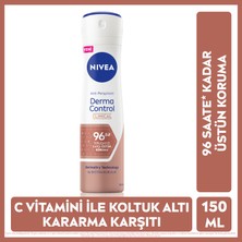 NIVEA Kadın Sprey Deodorant Derma Control Clinical 150ml, 96 Saat Koruma, Koltuk Altı Kararma Karşıtı, C Vitamini